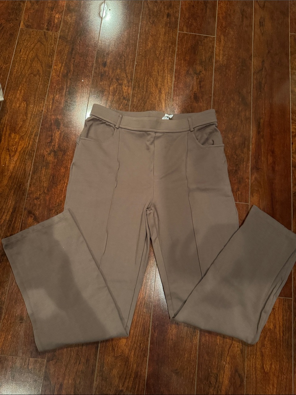 Halara Stretch Ponte Pants in Taupe
